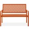Best Choice Products Indoor Outdoor Steel Garden Bench w/ Geometric Backrest, Foot Levelers